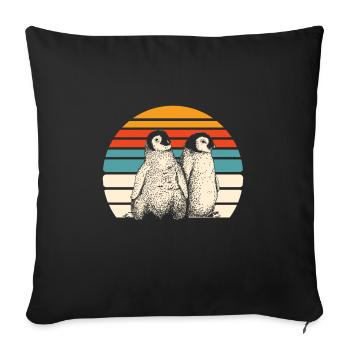 Penguin snow - Sofa pillowcase 17,3'' x 17,3'' (45 x 45 cm) - black - Front