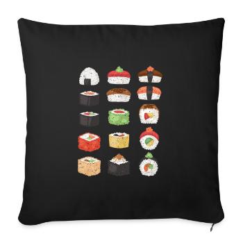 Sushi Japanese ramen - Sofa pillowcase 17,3'' x 17,3'' (45 x 45 cm) - black - Front
