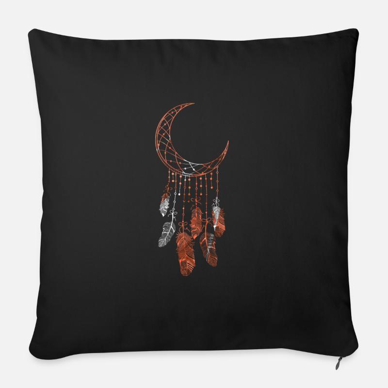Capteur de rêves ésotérisme endormi - Housse de coussin décorative 45 x 45 cm - noir