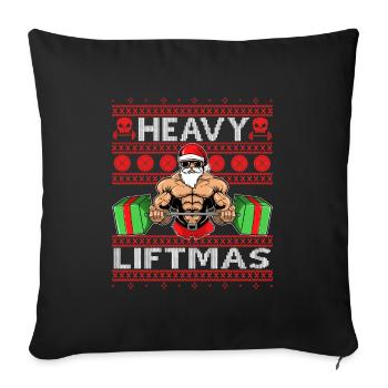 Heavy Liftmas Fitness Père Noël Musculation - Housse de coussin décorative 45 x 45 cm - noir - Devant