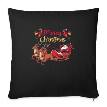 Santa Claus fir tree - Sofa pillowcase 17,3'' x 17,3'' (45 x 45 cm) - black - Front