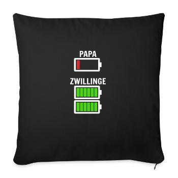 Papa Vater Dad Baby Zwillinge Lädt Geschenk Spruch - Sofakissenbezug 45 x 45 cm - Schwarz - Vorne