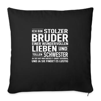 Bruder - Sofakissenbezug 45 x 45 cm - Schwarz - Vorne