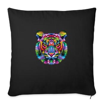 Tiger animal - Sofa pillowcase 17,3'' x 17,3'' (45 x 45 cm) - black - Front