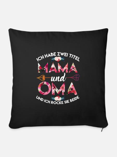 Oma - Sofakissenbezug 45 x 45 cm - Schwarz