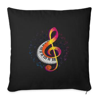 Piano melody - Sofa pillowcase 17,3'' x 17,3'' (45 x 45 cm) - black - Front