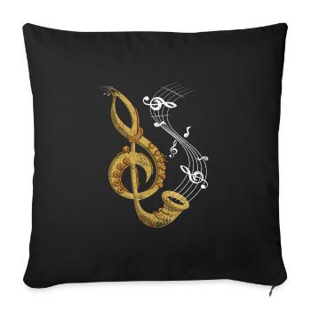 Musique de saxophone - Housse de coussin décorative 45 x 45 cm - noir - Devant