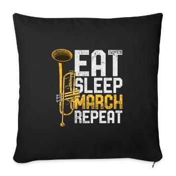 Trompette - Housse de coussin décorative 45 x 45 cm - noir - Devant