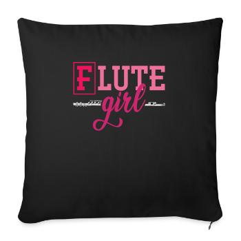 Flute flute player - Sofa pillowcase 17,3'' x 17,3'' (45 x 45 cm) - black - Front