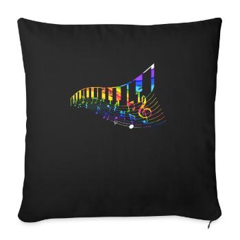 Piano classical music - Sofa pillowcase 17,3'' x 17,3'' (45 x 45 cm) - black - Front