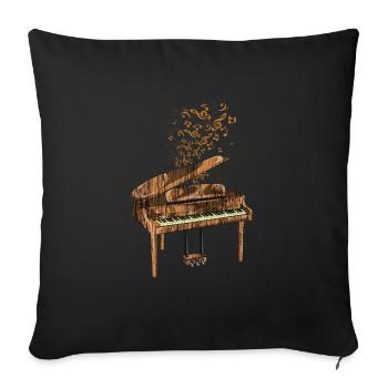 Piano classical music - Sofa pillowcase 17,3'' x 17,3'' (45 x 45 cm) - black - Front