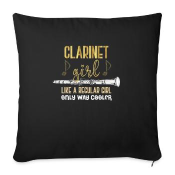 Clarinet Classical Music - Sofa pillowcase 17,3'' x 17,3'' (45 x 45 cm) - black - Front