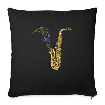 Musique de saxophone - Housse de coussin décorative 45 x 45 cm - noir - Devant