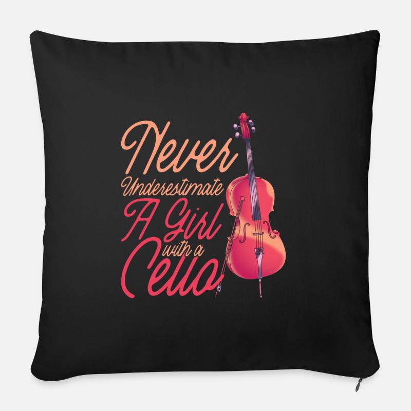 Cello - Sofakissenbezug 45 x 45 cm - Schwarz