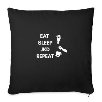 Eat Sleep JKD Repeat - Sofa pillowcase 17,3'' x 17,3'' (45 x 45 cm) - black - Front