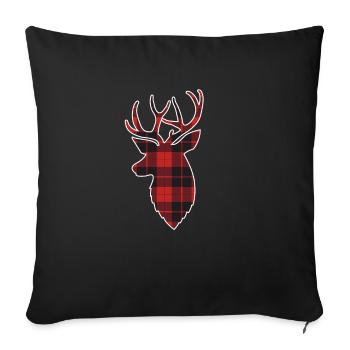 Hirsch Christmas Outfit - Sofa pillowcase 17,3'' x 17,3'' (45 x 45 cm) - black - Front