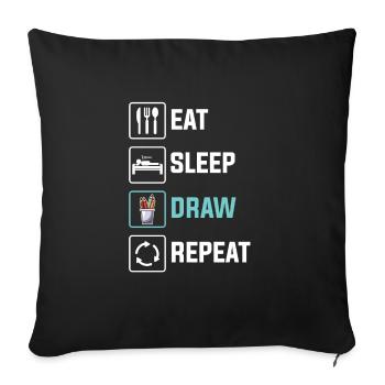 Artistes - Housse de coussin décorative 45 x 45 cm - noir - Devant