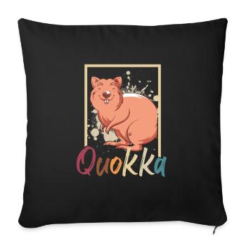 Quokka - Housse de coussin décorative 45 x 45 cm - noir - Devant