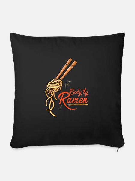 Ramen Nudelsuppe - Sofakissenbezug 45 x 45 cm - Schwarz