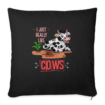 Vaches - Housse de coussin décorative 45 x 45 cm - noir - Devant