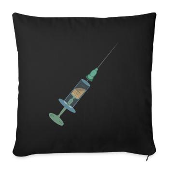 Syringe Vaccination Syringe Vaccination Vaccination - Sofa pillowcase 17,3'' x 17,3'' (45 x 45 cm) - black - Front