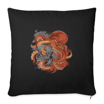 Pieuvres cadeau pieuvre - Housse de coussin décorative 45 x 45 cm - noir - Devant