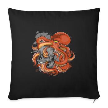 Poulpe poulpe poulpe - Housse de coussin décorative 45 x 45 cm - noir - Devant