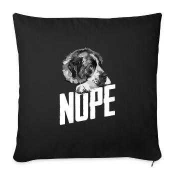 St Bernard Dog Funny - Nope - Housse de coussin décorative 45 x 45 cm - noir - Devant