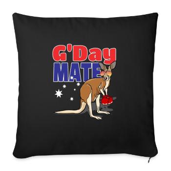 G'Day Mate Kangaroo Australia Welcome Gift - Sofa pillowcase 17,3'' x 17,3'' (45 x 45 cm) - black - Front