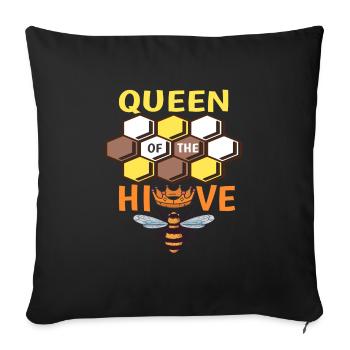 Queen Of The Hive Bee Queen Honeybee - Sofa pillowcase 17,3'' x 17,3'' (45 x 45 cm) - black - Front