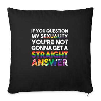 LGBTQ+ - Housse de coussin décorative 45 x 45 cm - noir - Devant