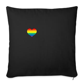 Rainbow Lesbian Pride LGBT Flagge CSD Homosexual - Sofakissenbezug 45 x 45 cm - Schwarz - Vorne