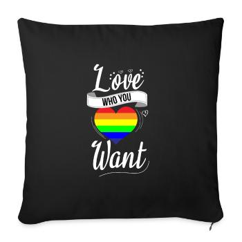 Trans Pride Arc-en-ciel Gay LGBT Ally Vêtements Bi - Housse de coussin décorative 45 x 45 cm - noir - Devant