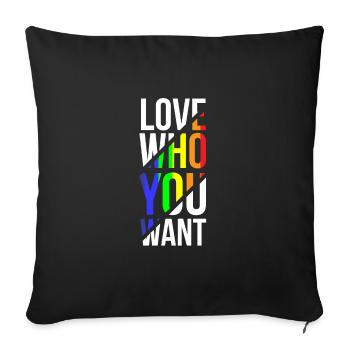Gay Pride - Housse de coussin décorative 45 x 45 cm - noir - Devant