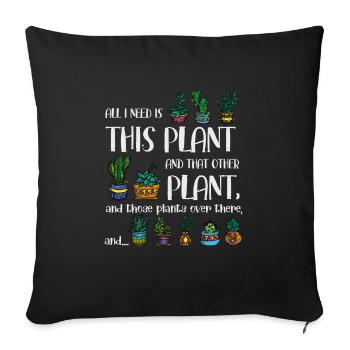 Plant gardener plant lovers gift - Sofa pillowcase 17,3'' x 17,3'' (45 x 45 cm) - black - Front