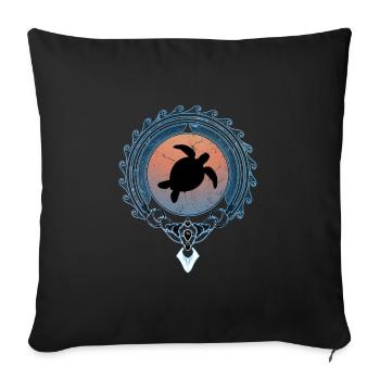 sea turtle - Sofa pillowcase 17,3'' x 17,3'' (45 x 45 cm) - black - Front