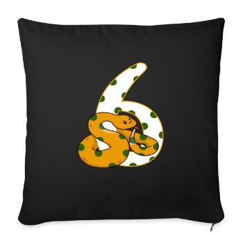6ème anniversaire Sixième Serpent Cadeau Reptile - Housse de coussin décorative 45 x 45 cm - noir - Devant