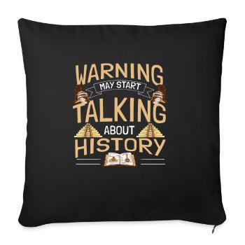 Histoire Professeur d’histoire Enseignement Cadeau - Housse de coussin décorative 45 x 45 cm - noir - Devant
