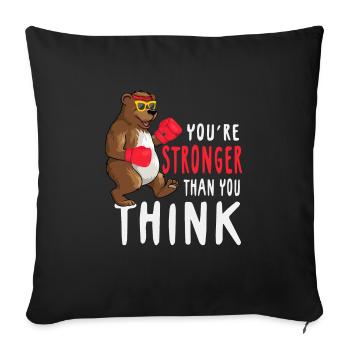 Teddy Bear Cuddly Toy Stuffed Animal Toy - Sofa pillowcase 17,3'' x 17,3'' (45 x 45 cm) - black - Front