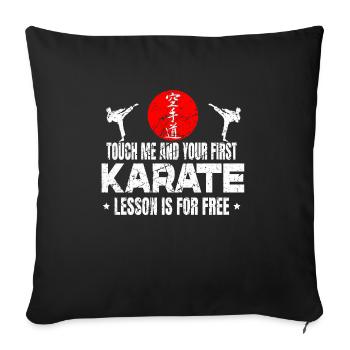 Touch me Karaté Arts martiaux Kata Randori Shiai - Housse de coussin décorative 45 x 45 cm - noir - Devant