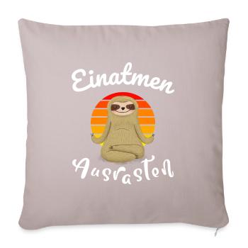 Einatmen Ausrasten Yoga Faultier - Sofakissenbezug 45 x 45 cm - helles Taupe - Vorne