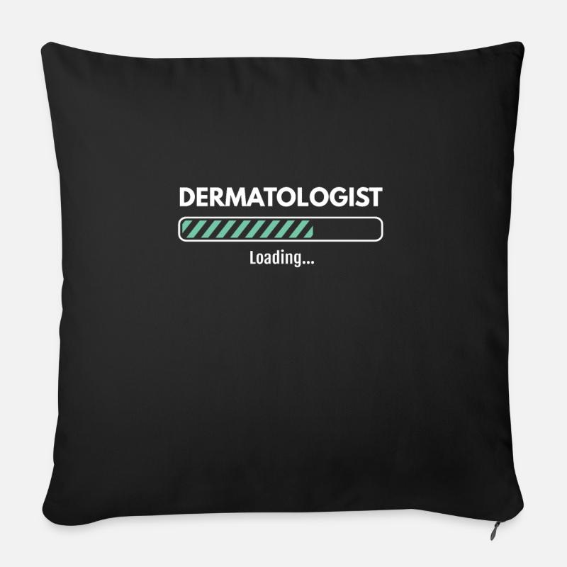 Dermatologist Loading Studying Dermatology - Sofa pillowcase 17,3'' x 17,3'' (45 x 45 cm) - black