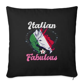 Italie Italienne Italienne Cadeau italien - Housse de coussin décorative 45 x 45 cm - noir - Devant