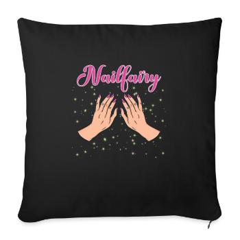 Esthéticienne Nageltechnikerin Salon de manucure Cadeau - Housse de coussin décorative 45 x 45 cm - noir - Devant