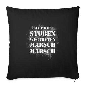 auf die Stuben marsch marsch AGA BW Ausbilder - Sofakissenbezug 45 x 45 cm - Schwarz - Vorne