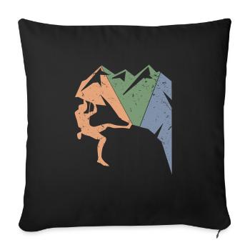 Vintage Climber Bouldering Retro Birthday Rock - Sofa pillowcase 17,3'' x 17,3'' (45 x 45 cm) - black - Front