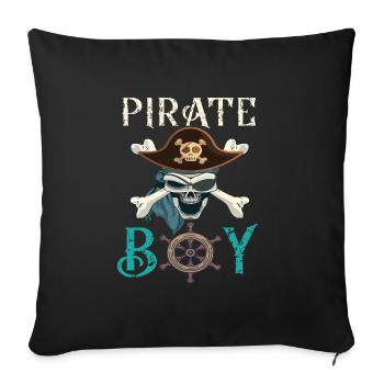 Pirate Skull Pirate Ship Idée cadeau - Housse de coussin décorative 45 x 45 cm - noir - Devant