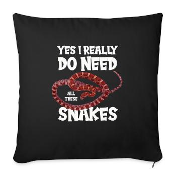 Serpent Maïs Serpent Reptile Idée Cadeau - Housse de coussin décorative 45 x 45 cm - noir - Devant