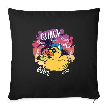 Canard en caoutchouc Canard Canards Idée cadeau - Housse de coussin décorative 45 x 45 cm - noir - Devant