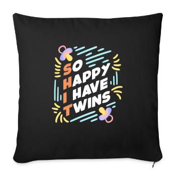 Gemini Mama Twin Baby Twin Mom - Sofa pillowcase 17,3'' x 17,3'' (45 x 45 cm) - black - Front